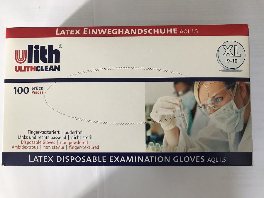 Ulith-Latex-Einweghandschuhe XL, naturtransparent ungp. unst.